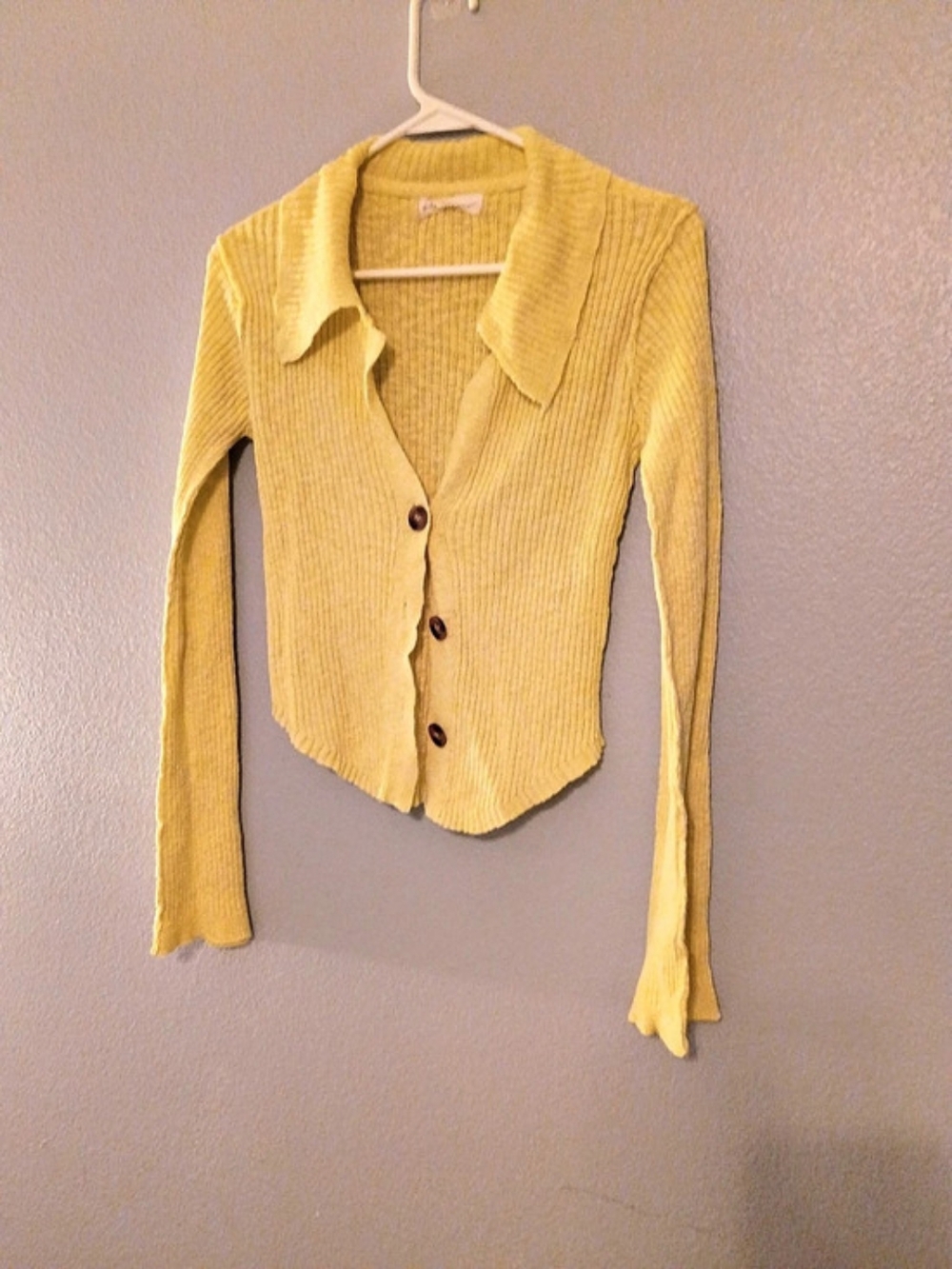 Princess Polly Yellow Collared Cardigan